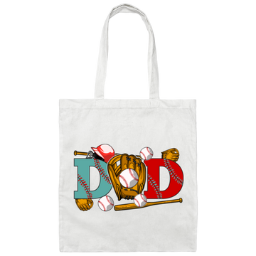 Dad Lover, Father's Day Gift, Love Baseball, Baseball team Canvas Tote Bag