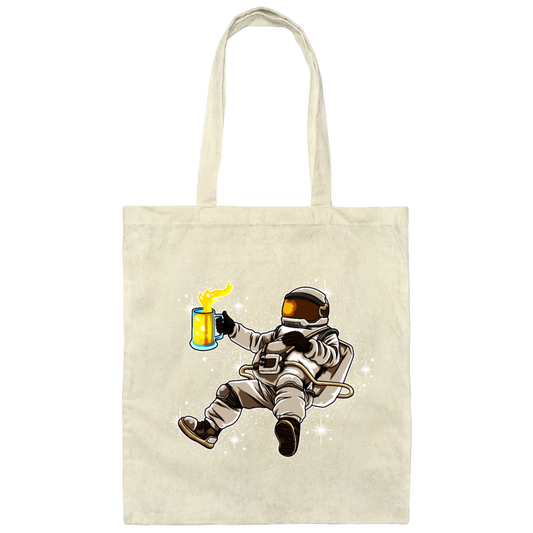 Socialble Astronaut, Love Beer, Astronaut Drink Beer, Beer In Spaces Canvas Tote Bag