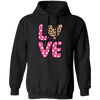 Love Heart Design, Leopard Pattern, Valentine's Day Pullover Hoodie