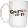 Christmas Vibes, Retro Christmas, Merry Christmas, Trendy Christmas White Mug
