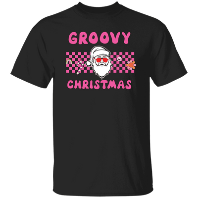 Groovy Christmas, Cool Santa, Pink Groovy Xmas, Merry Christmas, Trendy Christmas Unisex T-Shirt