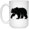 Bear Silhouette, Friendly Bear, Animal Silhouette White Mug