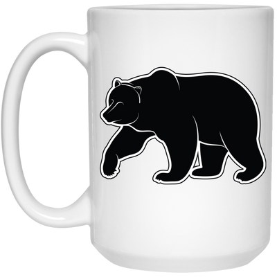 Bear Silhouette, Friendly Bear, Animal Silhouette White Mug