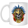 Aztec Skull, Eagle Warrior Mask Native, Mexican Love Gift, Best Warrior White Mug