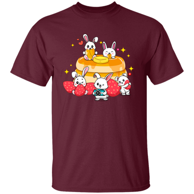 Bunnies With Pancake, Strawberries And Pancake Unisex T-Shirt