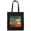 Retro Husband Gift Husband Daddy Pastor Hero Canvas Tote Bag