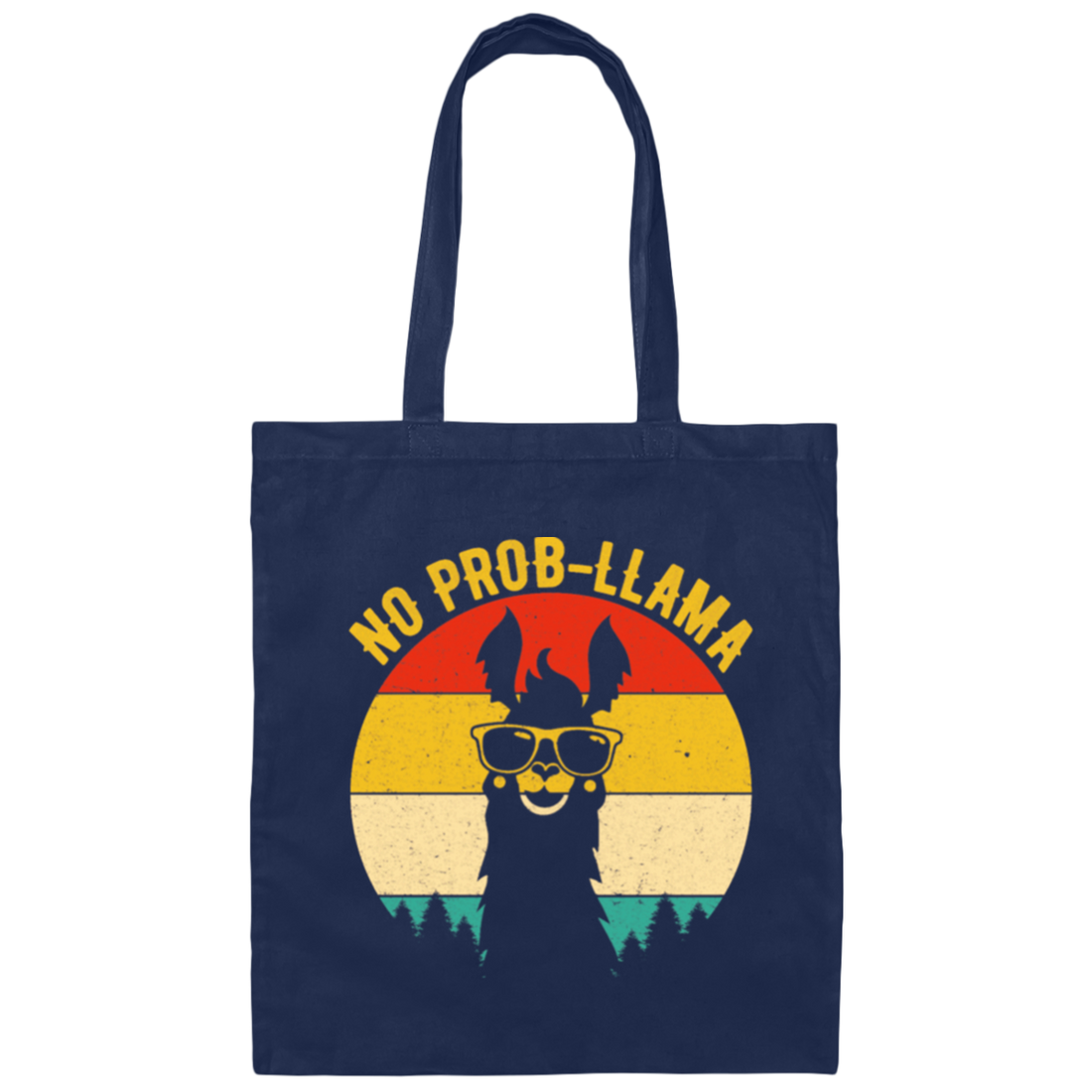 No Prob-Llama, Vintage Llama, Retro Alpaca, Best Llama Retro Love Gift Canvas Tote Bag