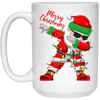 Dabbing Santa, Santa Claus, Xmas Light With Santa, Merry Christmas, Trendy Christmas White Mug