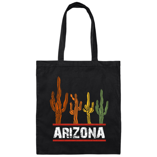 Arizona US State, Cactus Retro, Love Cactus, Best Of Cactus, Love Arizona Canvas Tote Bag