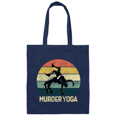Funny Wrestling Brazilian Jiu-jitsu Murder Yoga Martial Arts Vintage Sportsmen Canvas Tote Bag