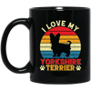 I Love My Yorkshire Terrier, Retro Yorkshire, Yorkshire Silhouette Black Mug