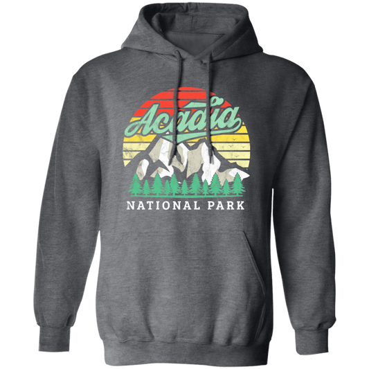 Acadia National Park, Retro Acadia, National Park Gift, Acadia Lover Pullover Hoodie