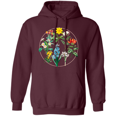 Wild Flowers, Lady Gift, Flowers in A Circle, Love Flowers Pullover Hoodie