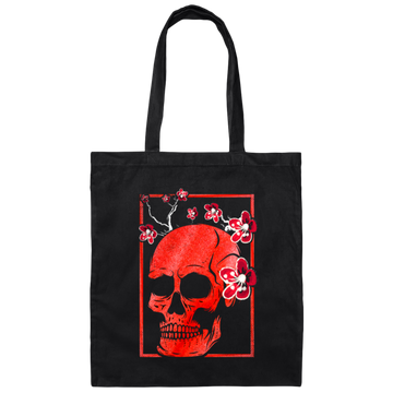 Japanese Demon Art Face Skull Devil Oni Harajuku Canvas Tote Bag