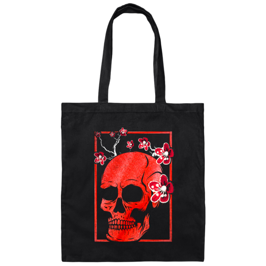 Japanese Demon Art Face Skull Devil Oni Harajuku Canvas Tote Bag