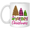 Leopard Christmas, Plaid Christmas, Trendy Grinch, Merry Christmas, Trendy Christmas White Mug