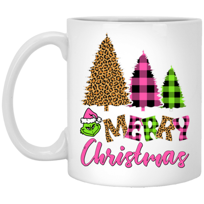 Leopard Christmas, Plaid Christmas, Trendy Grinch, Merry Christmas, Trendy Christmas White Mug