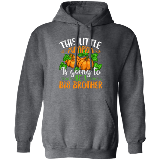 This Little Pumpkin Is Going To Be A Big Brother, Halloween Pumpkin Pullover Hoodie