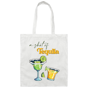 A Shot Of Tequila, Tequila Wine, Lime And Salt Canvas Tote Bag