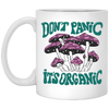 Don't Panic, It's Organic, Mushroom Bushes, Purple Mushrom White Mug