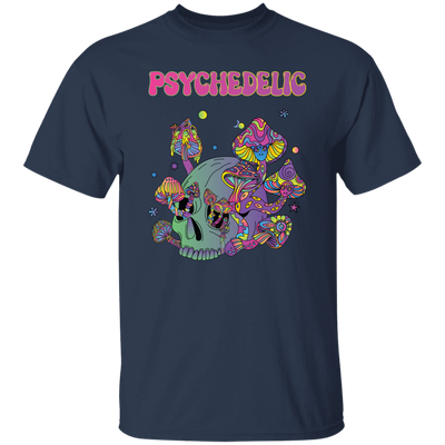 Psychedelic, Magic Mushroom, Mushroom And Skull Psycho Unisex T-Shirt