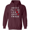 I Love You Alphabet, Love Valentine, Valentine Alphabet Pullover Hoodie