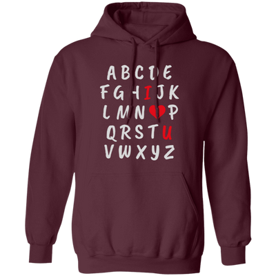 I Love You Alphabet, Love Valentine, Valentine Alphabet Pullover Hoodie