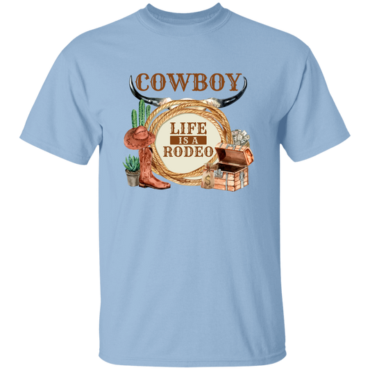Cowboy Design, Retro Life Is A Rodeo, Love Cowboy Life Unisex T-Shirt
