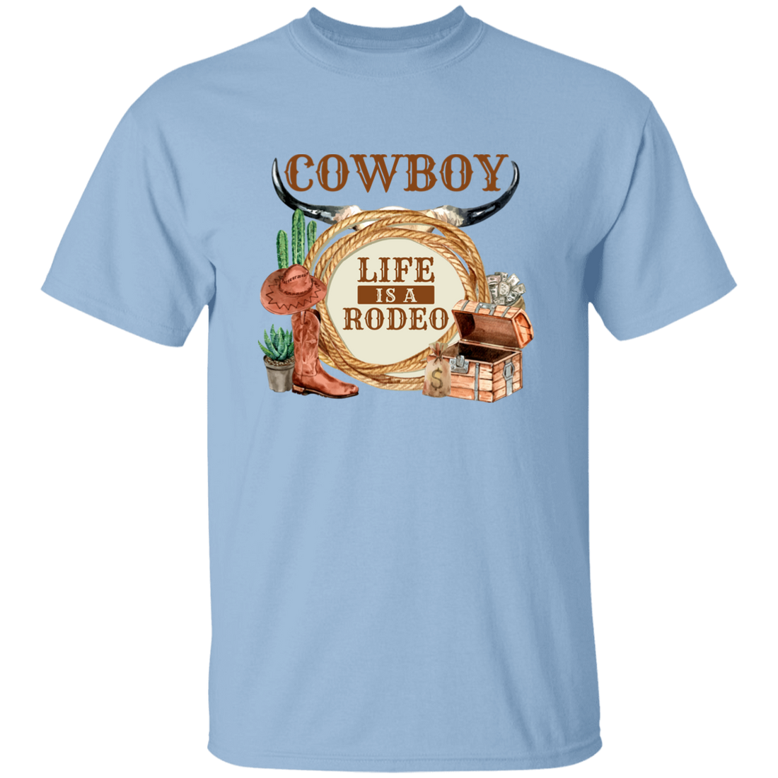 Cowboy Design, Retro Life Is A Rodeo, Love Cowboy Life Unisex T-Shirt