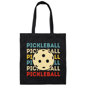 Retro Pickleball, Love Pickleball, Ball Sport Love Gift, Eat Sleep Pickleball Repeat Canvas Tote Bag