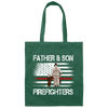 Father Son Firefighters, Firefighter Gift Idea Canvas Tote Bag