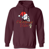 Christmas Vibes, Skull In Christmas, Skull Wear Christmas Hat, Merry Christmas, Trendy Christmas Pullover Hoodie