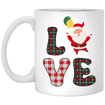Love Santa, Love Christmas, Caro Christmas White Mug