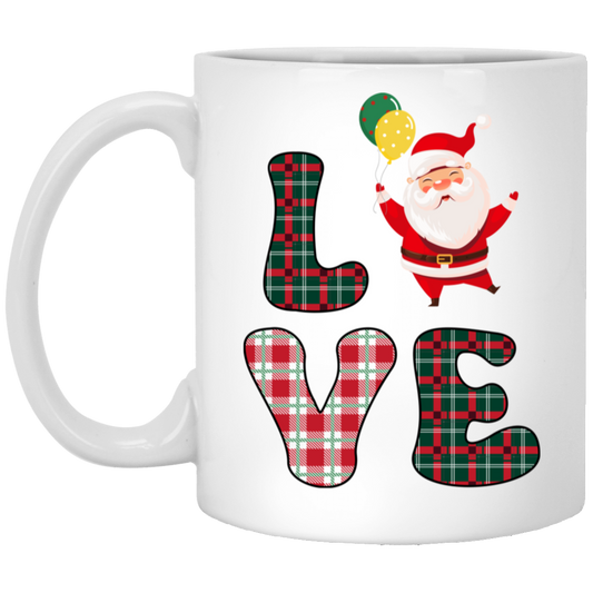 Love Santa, Love Christmas, Caro Christmas White Mug