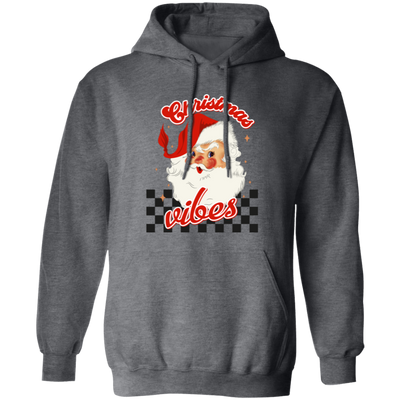 Christmas Vibes, Groovy Xmas, Cute Santa, Santa Face, Merry Christmas, Trendy Christmas Pullover Hoodie