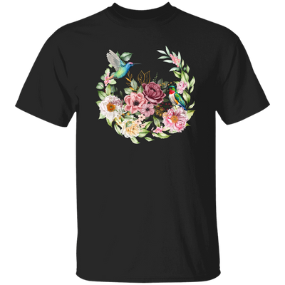 Hummingbird With Flower, Love Hummingbird, Beautiful Flowers Unisex T-Shirt