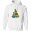 Christmas Tree Made From Gift Box, Xmas Light Line, Merry Christmas, Trendy Christmas Pullover Hoodie