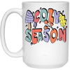 Cozy Season, Fall, Autumn, Groovy Fall Season White Mug