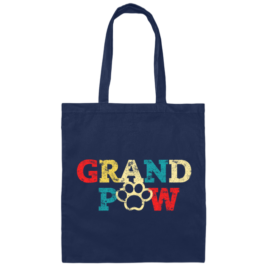 Retro Grandpaw, Grand Paw Vintage Canvas Tote Bag