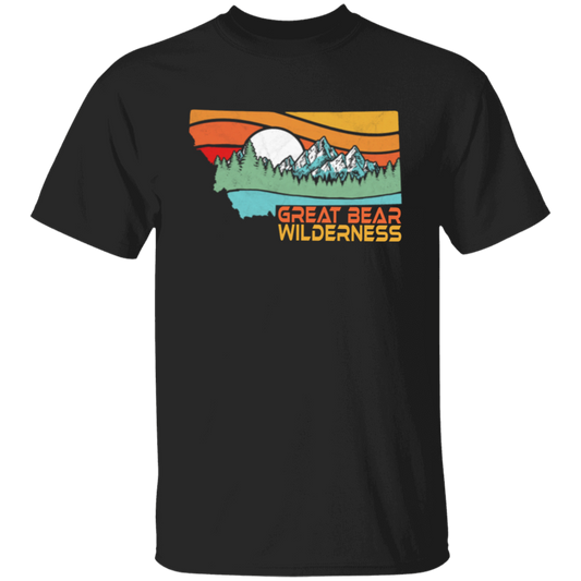 Great Bear, Montana Outdoors, Retro Mountains, Great Bear Wilderness Unisex T-Shirt