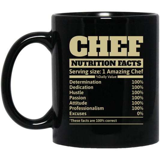 Chef Nutrition Facts, Serving Size For 1 Amazing Chef Black Mug