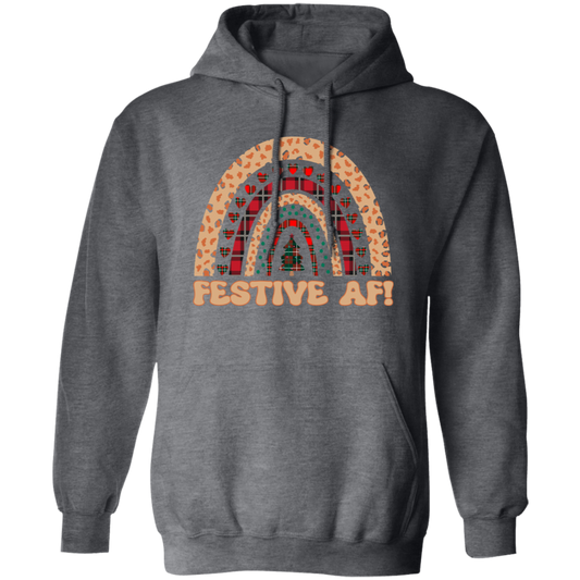 Festive Af, Love Christmas, Merry Christmas Pullover Hoodie