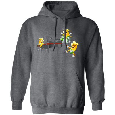 Banana Band, Banana Music Band, Banana Drum, Banana Guitarist, Banana Piano Pullover Hoodie