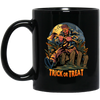 Trick Or Treat, Man Hold Axe, Halloween Night Black Mug