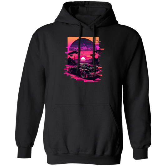 Race Car, Car Lover, Racing Car In Neon, Best Car Gift, Car On Race Pullover Hoodie