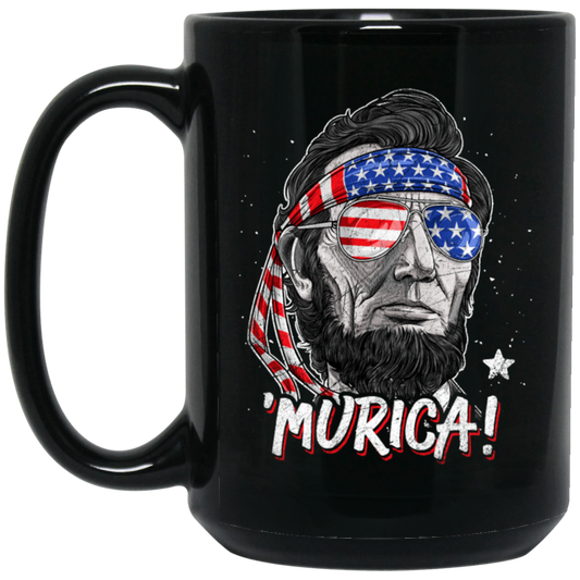 America Flag, Abe Lincoln, 4th of July, Love American Gift, Best Of July Black Mug