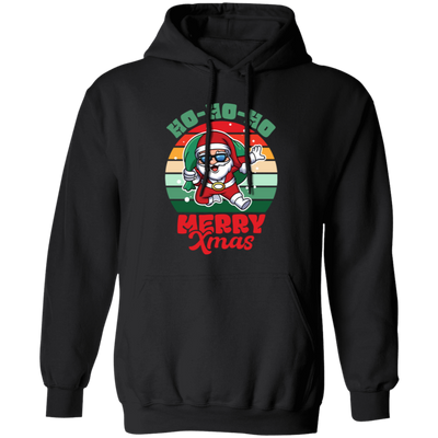 Ho Ho Ho Merry Xmas, Retro Christmas, Funny Santa, Merry Christmas, Trendy Christmas Pullover Hoodie