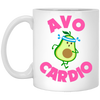 Avo-cardio, Avocado, Funny Avocado, Pink Avocado Do Cardio White Mug