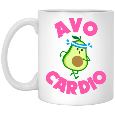 Avo-cardio, Avocado, Funny Avocado, Pink Avocado Do Cardio White Mug