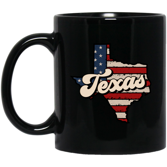 Texas State, Retro America, Retro Texas, Cowboy Style Black Mug